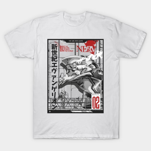 Evangelion Illustration - EVA 02 T-Shirt by jhony-caballero-store